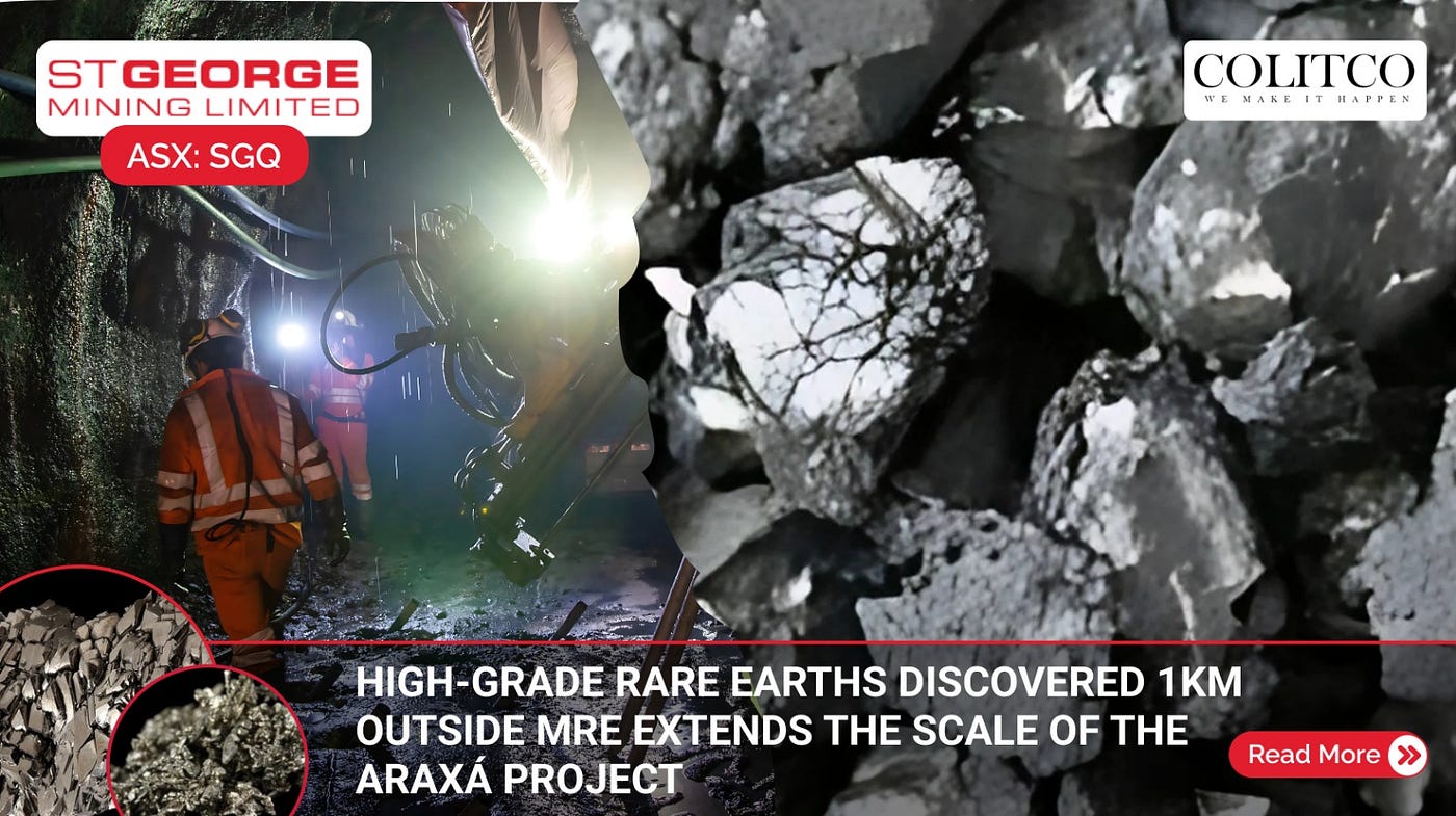 🚀 St George Confirms High-Grade Rare Earths Discovery at Araxá — Resource Expansion Underway