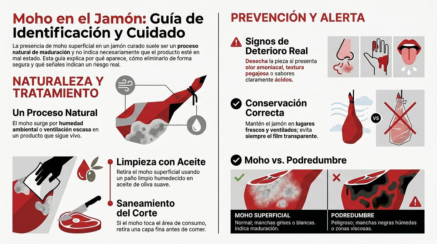 Moho en el jamón: qué hacer sin alarmarse