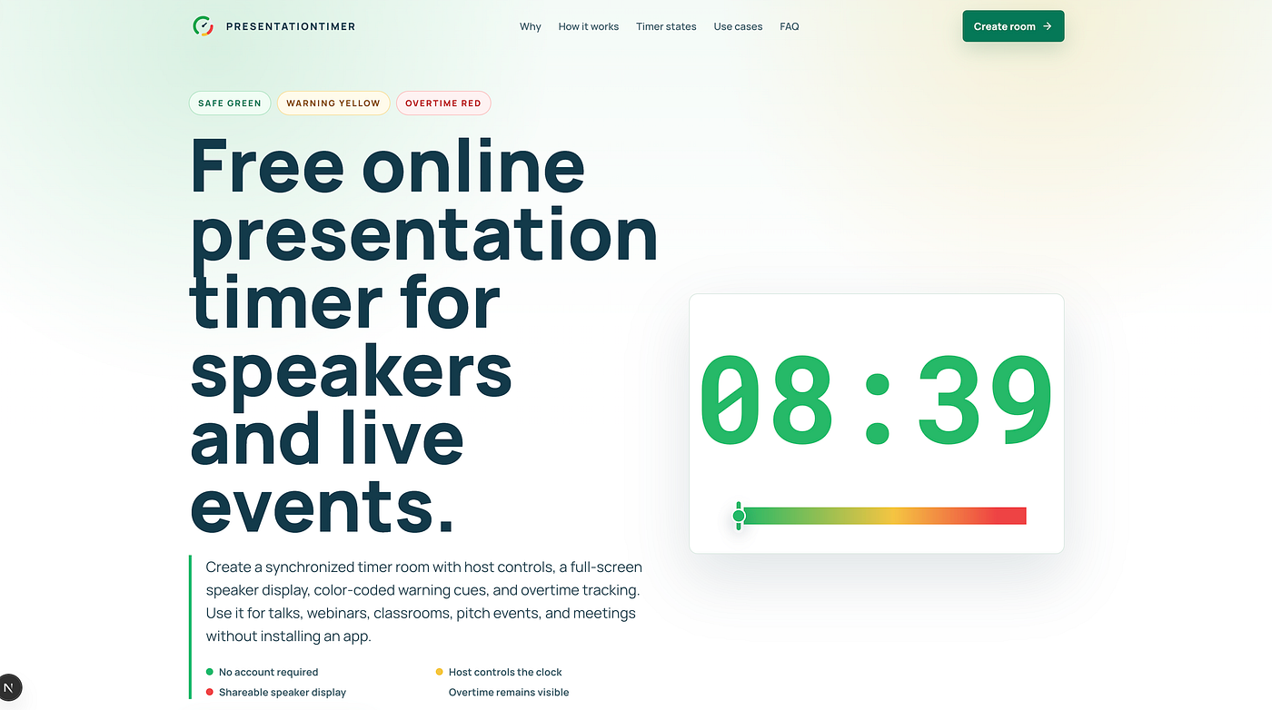 PresentationTimer: A Free Online Presentation Timer for Speakers, Classrooms, Webinars, and Live…