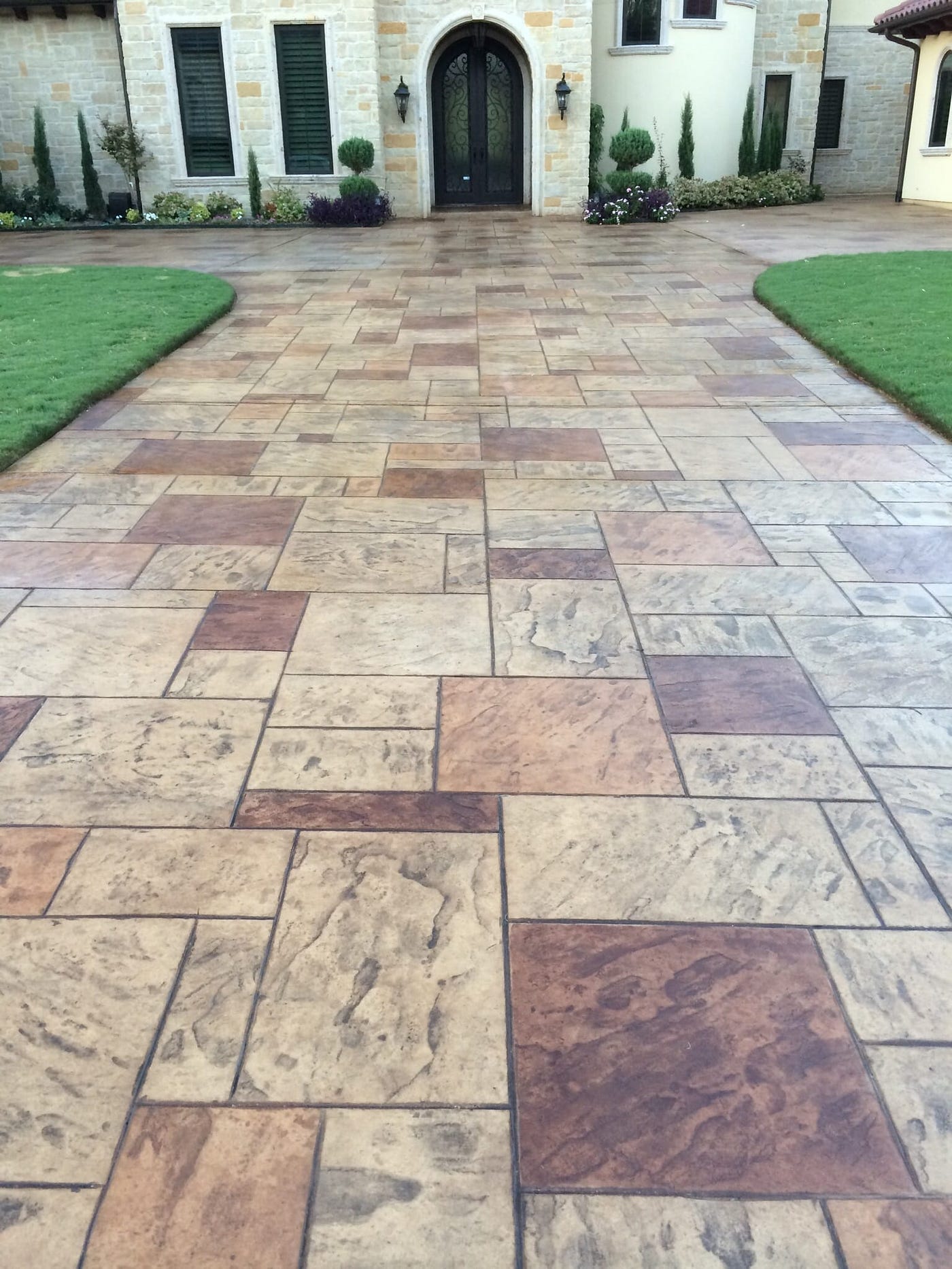 Stamped Concrete Driveway Completed in Plano, TX | Roman Concrete