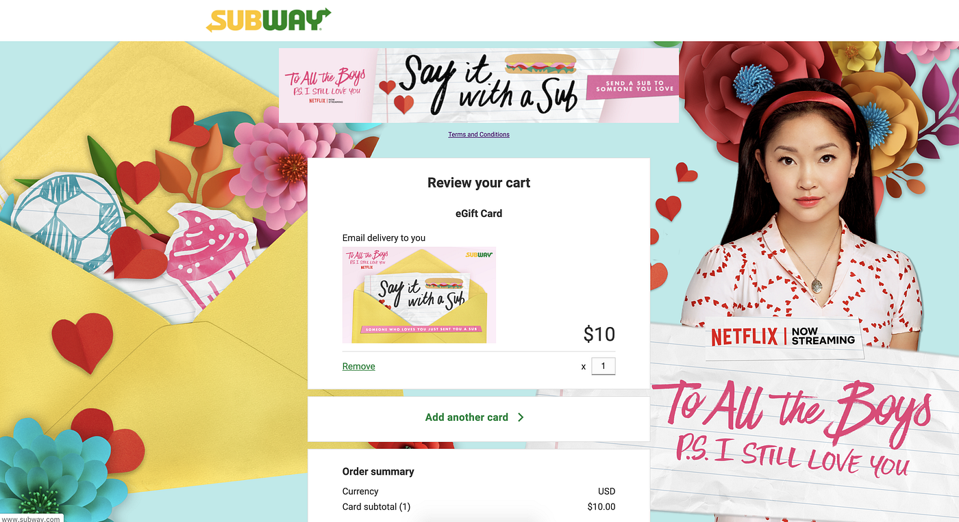 Subway x To All The Boys: P.S. I Still Love You | by Tan Ying Ying