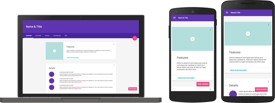 Introducing Material Design Lite. getmdl.io -a library of components &… |  by Addy Osmani | Google Developers | Medium