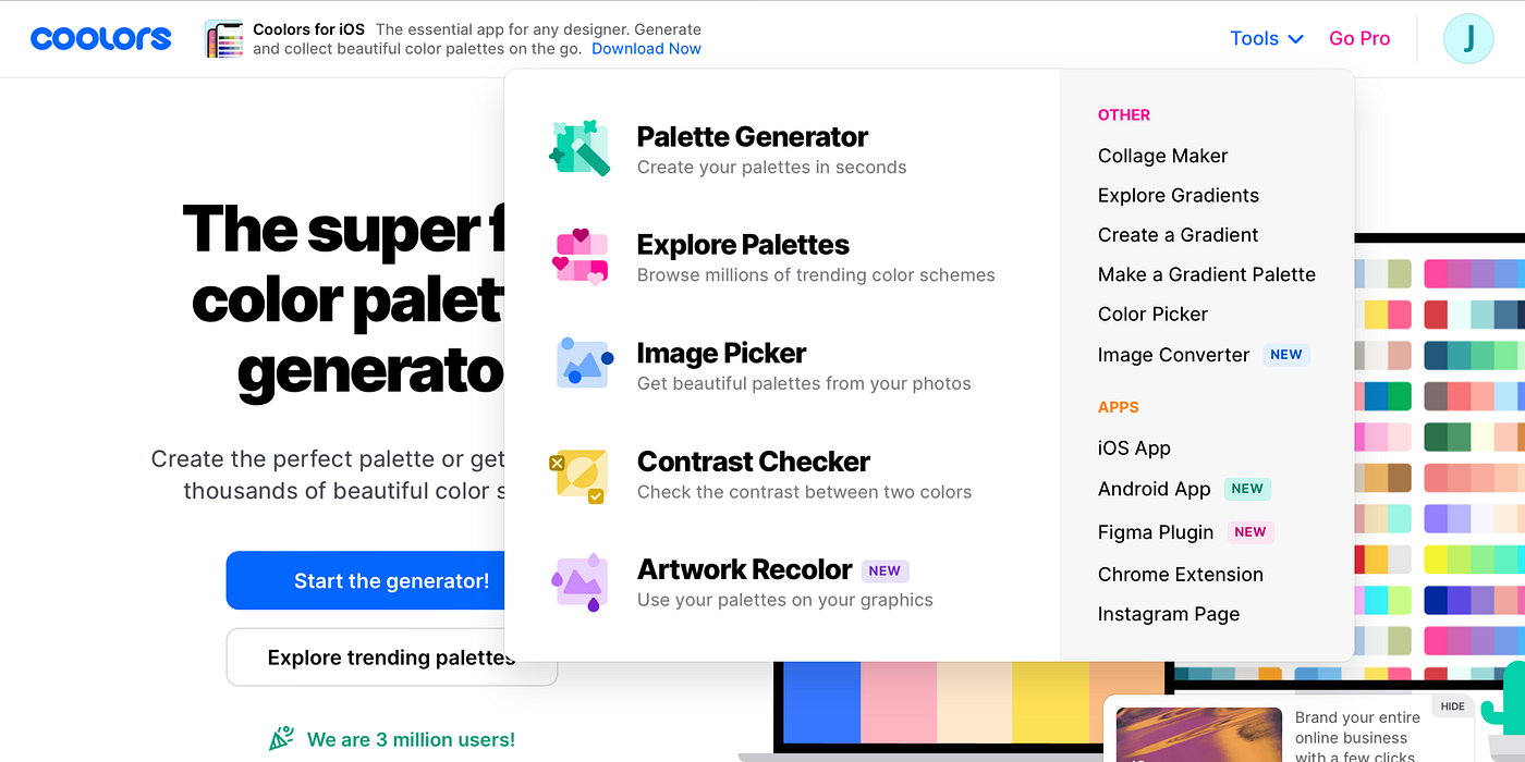 Coolors - The super fast color palettes generator!