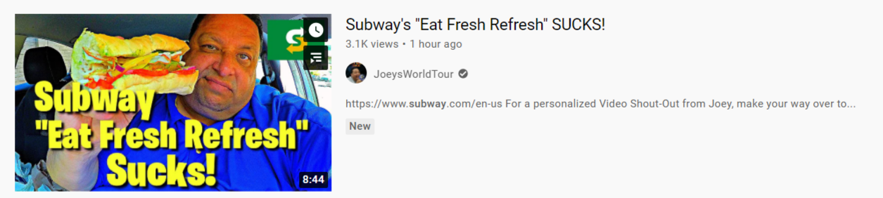 Subway Announces Eat Fresh Refresh Program