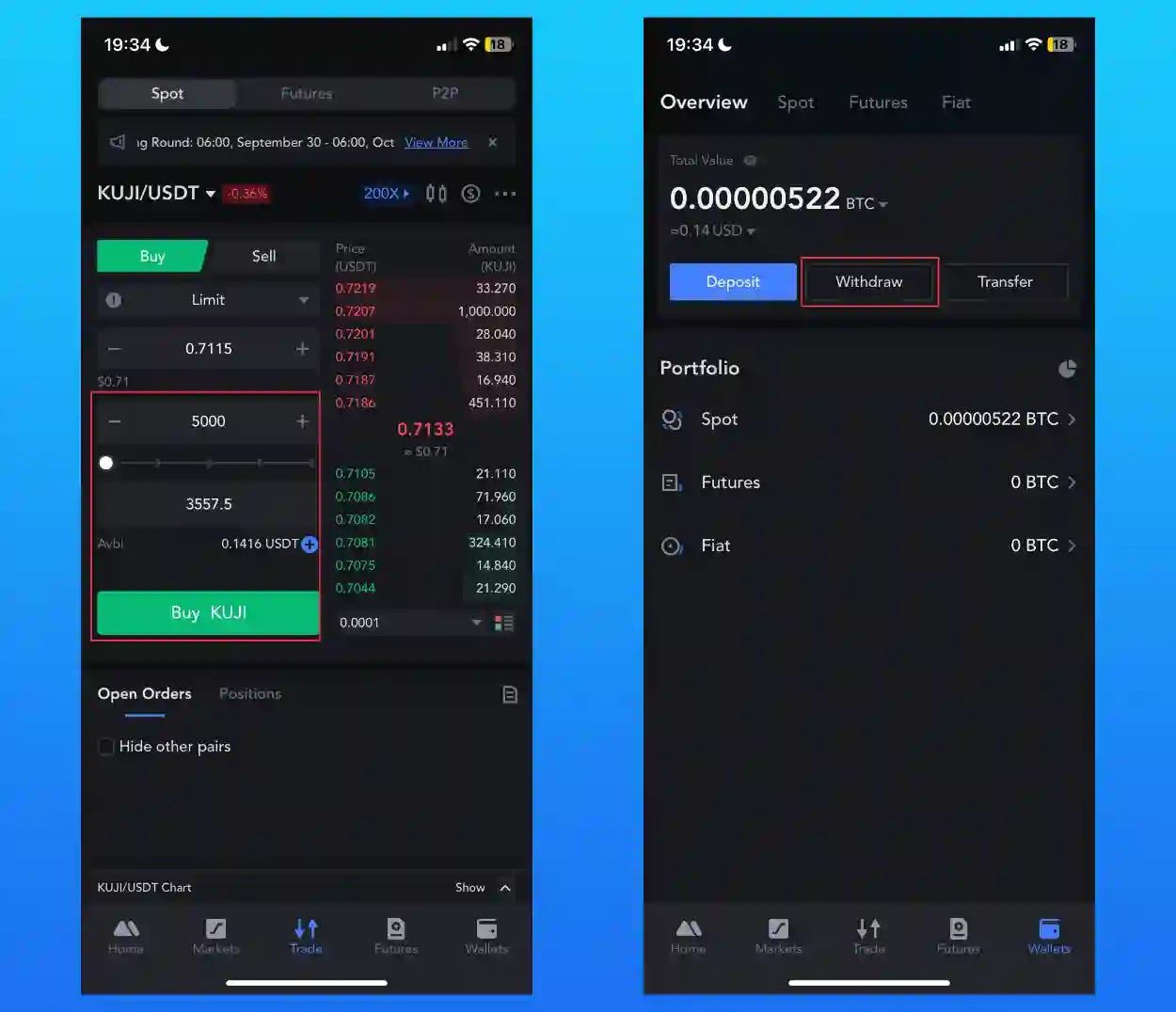 2/2) How to buy $KUJI via an exchange (MEXC) (ENG) | by KujiraBenelux |  Medium