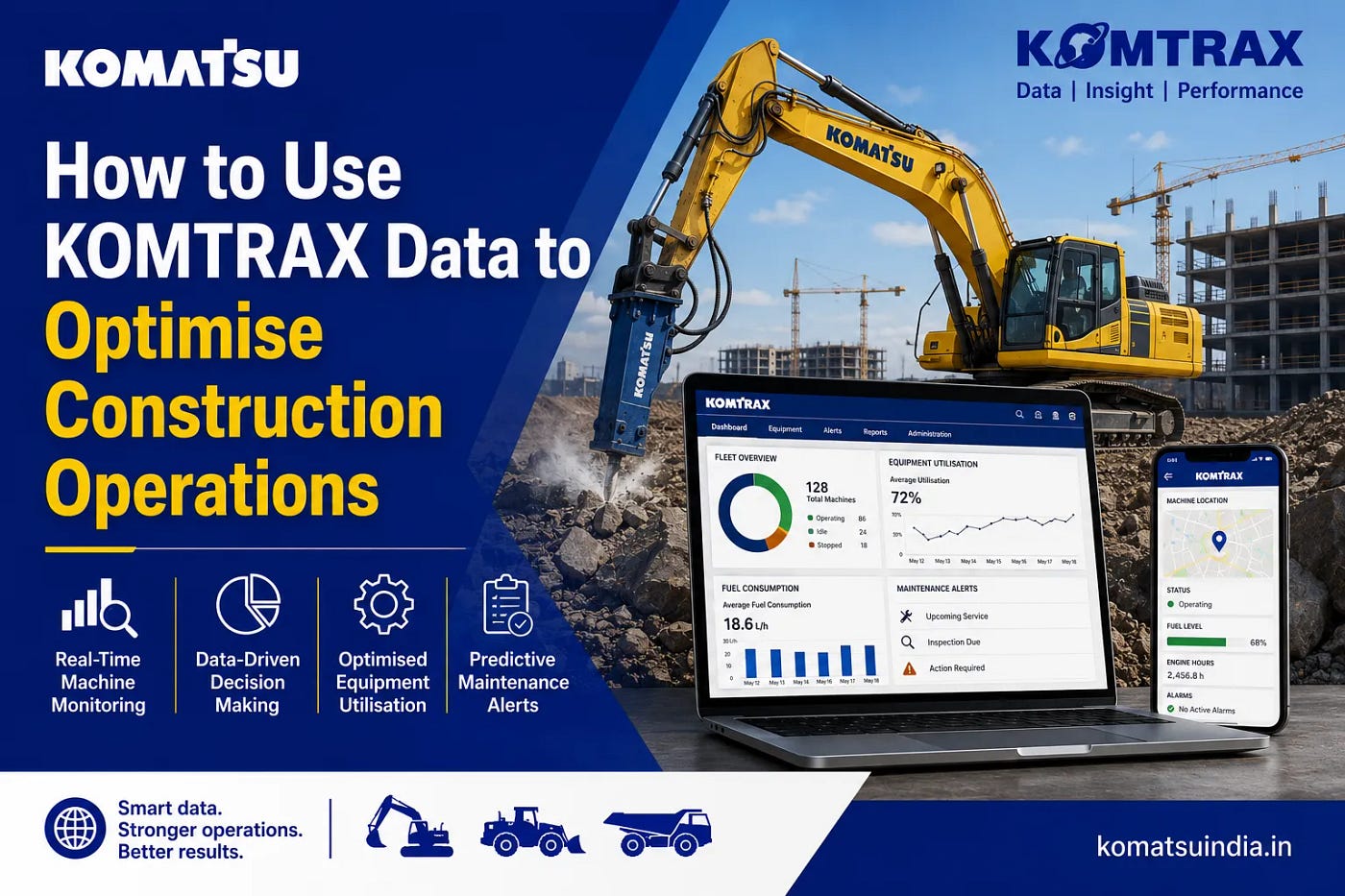 How to Use KOMTRAX Data to Optimise Construction Operations