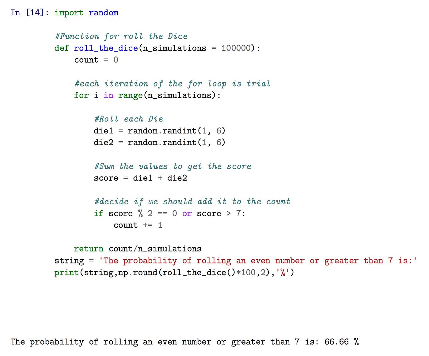 Find the probability of getting more than 7 when two dice are