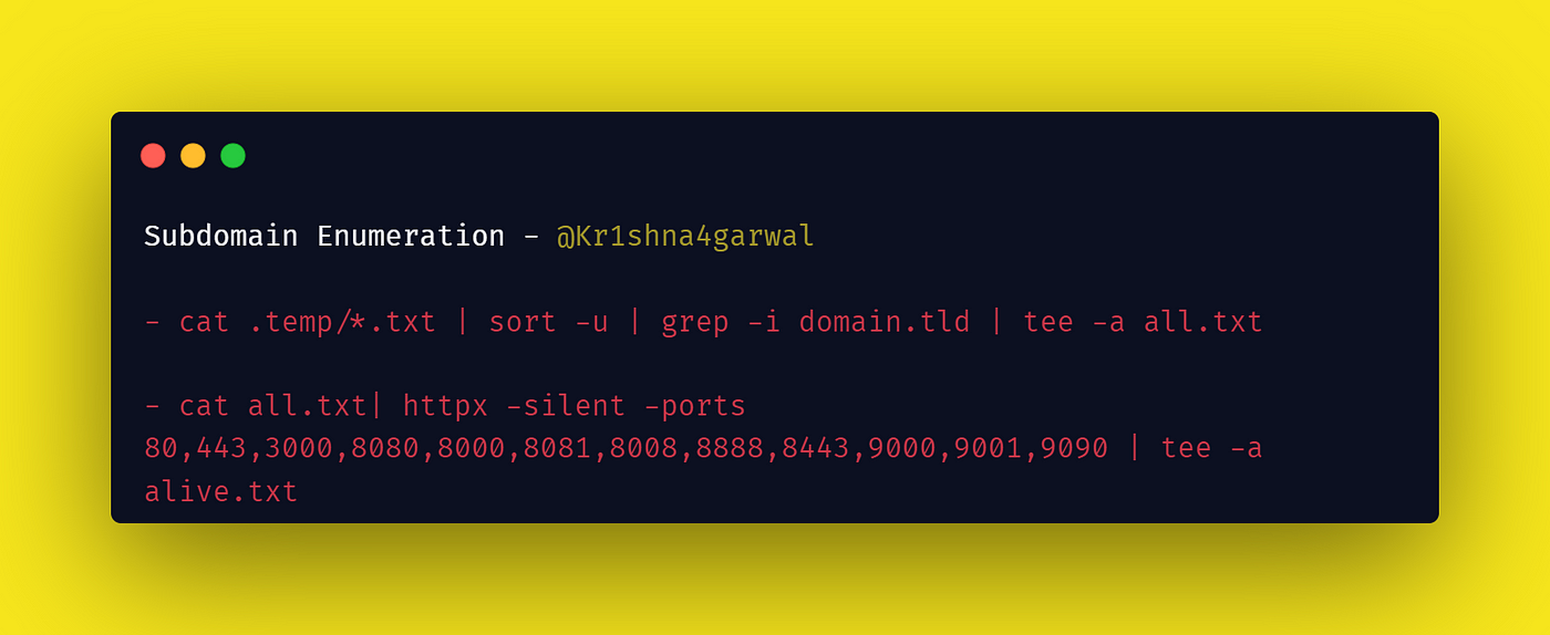 HTTPX probing results