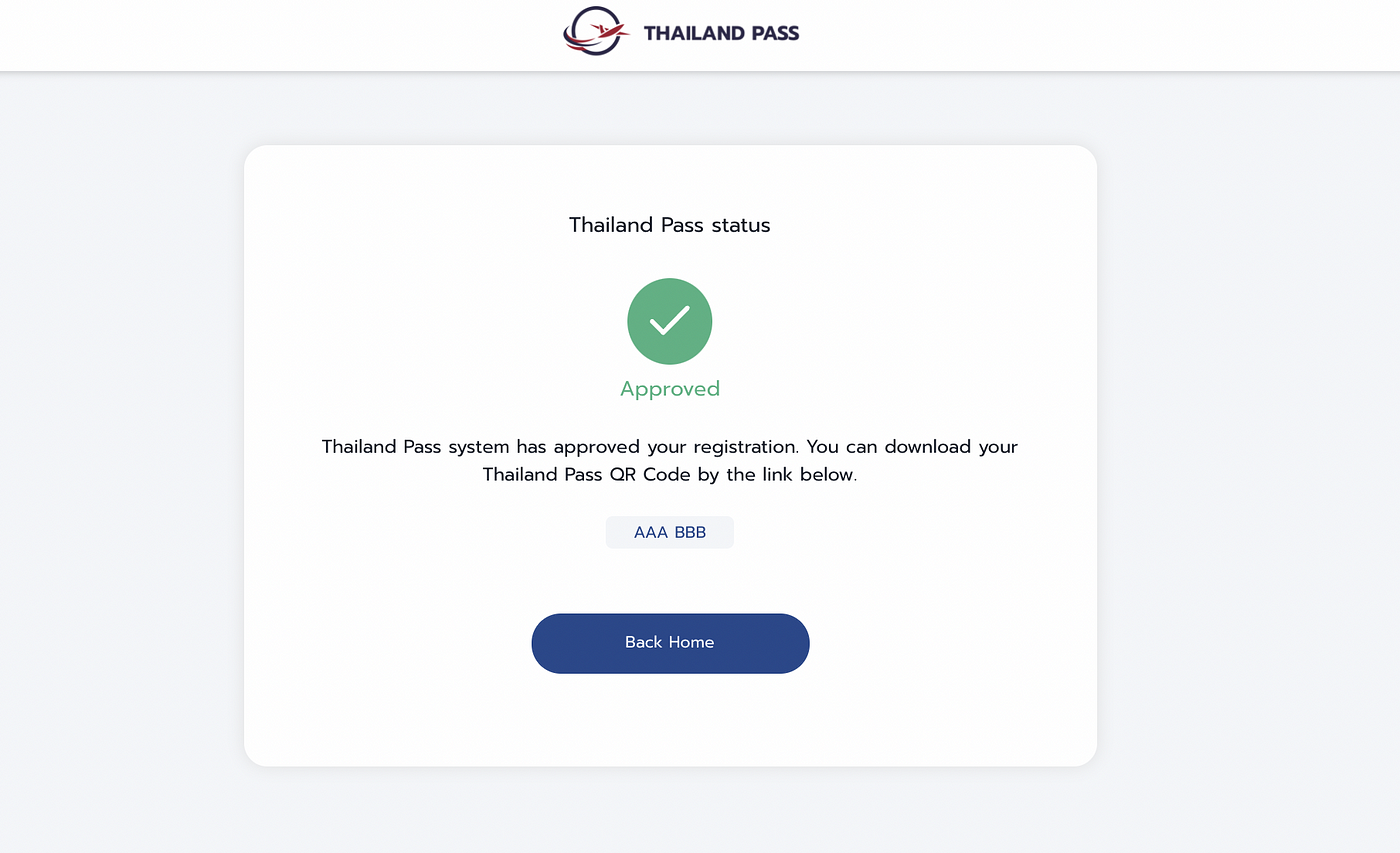 Check pass status. Thailand Pass QR code.