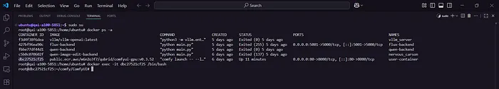 Access ComfyUI Container