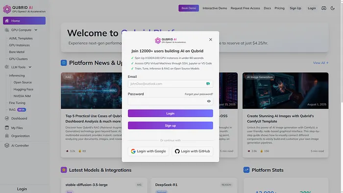 Login/Sign-Up to Qubrid.AI