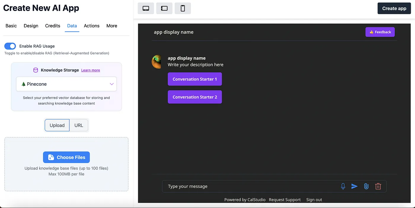 Chatbot configuration form