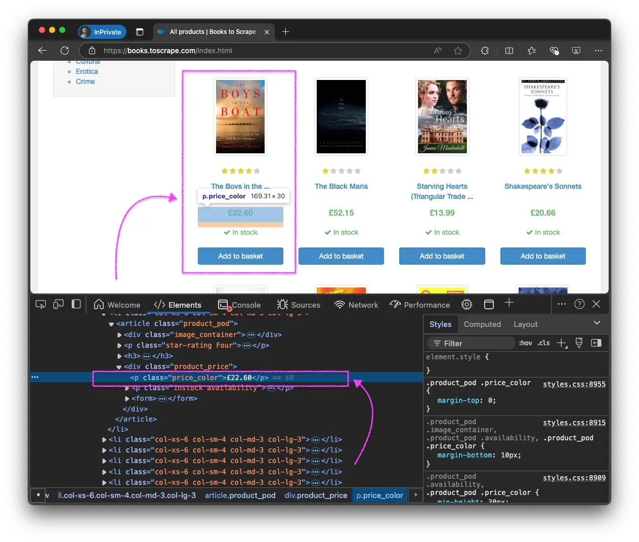 Identify the CSS selector of the element