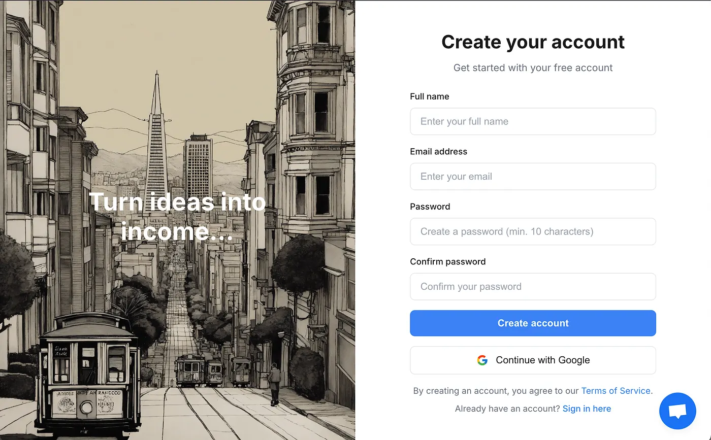 CalStudio signup interface