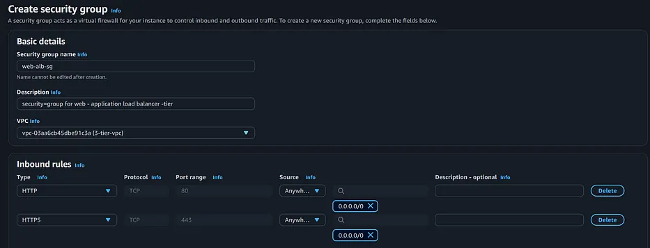 web-alb security-group