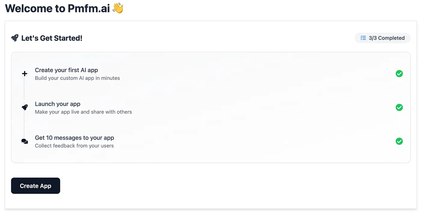 Dashboard with Create App button highlighted
