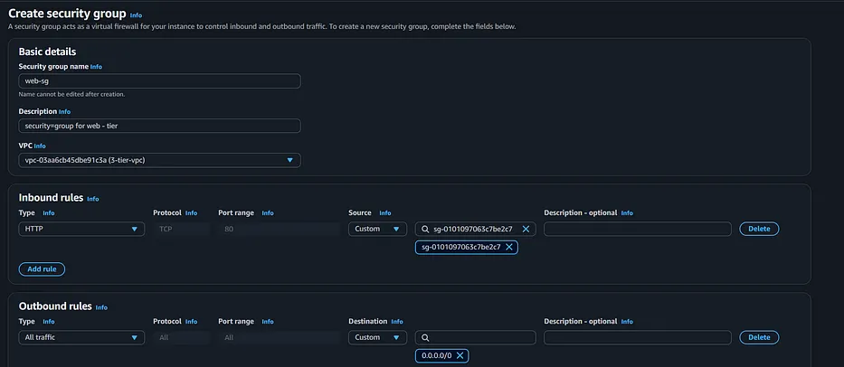 web-tier security group
