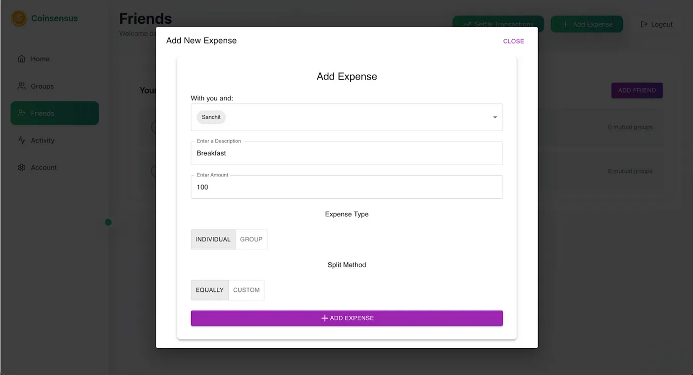 **Add Expense**