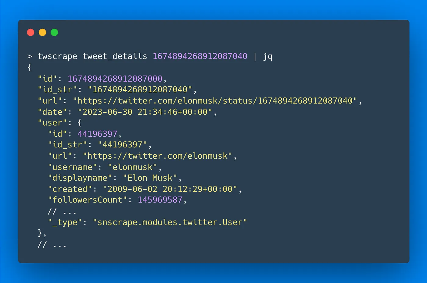 example of cli usage