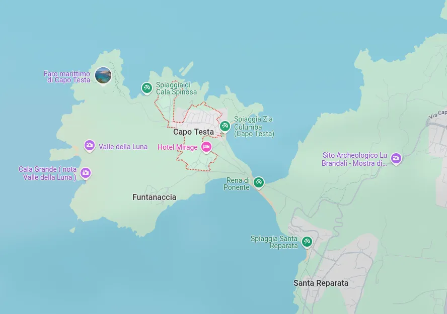 View of the peninsula on Google Maps