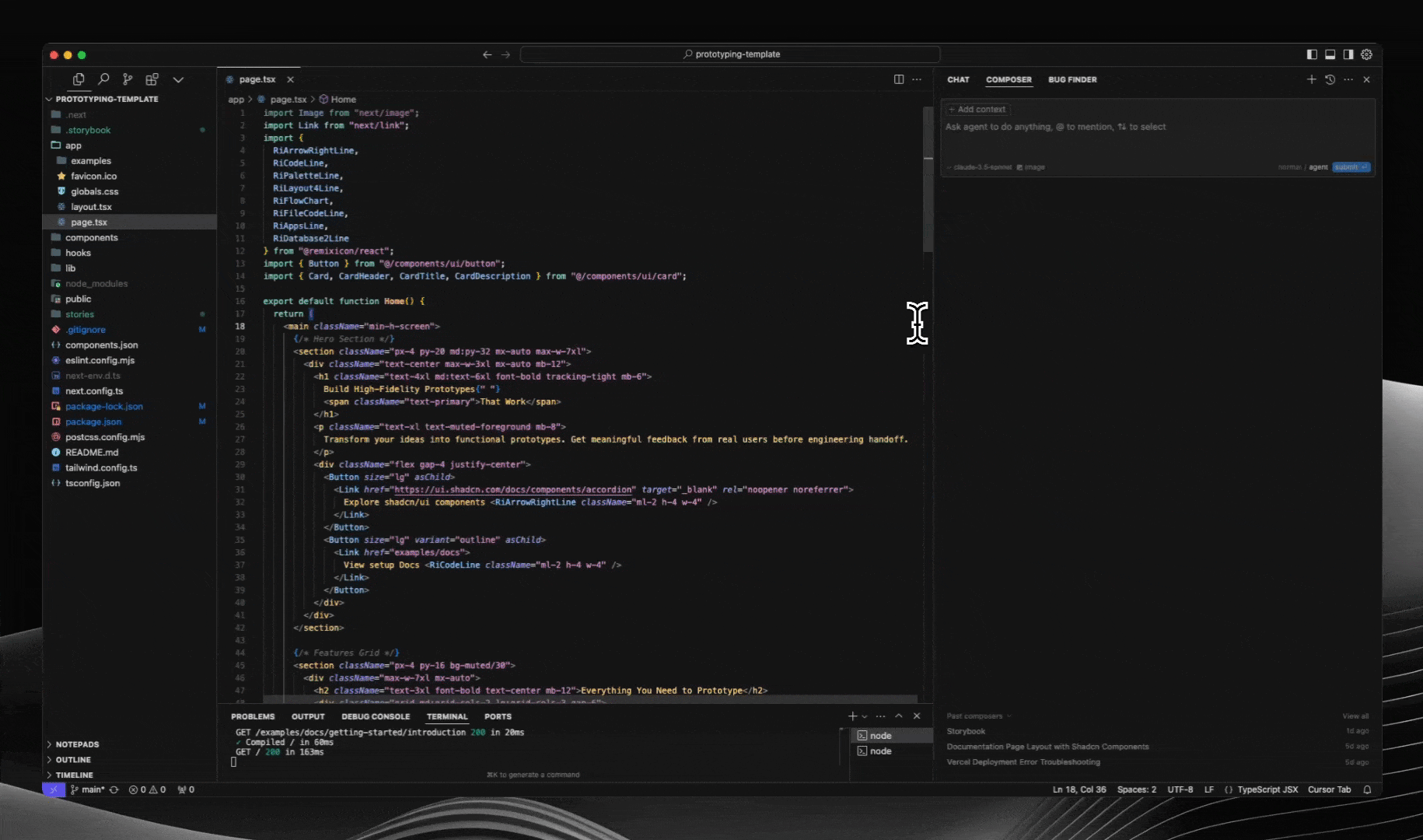 A GIF showing how to open the Cursor settings page and navigate to the rules section