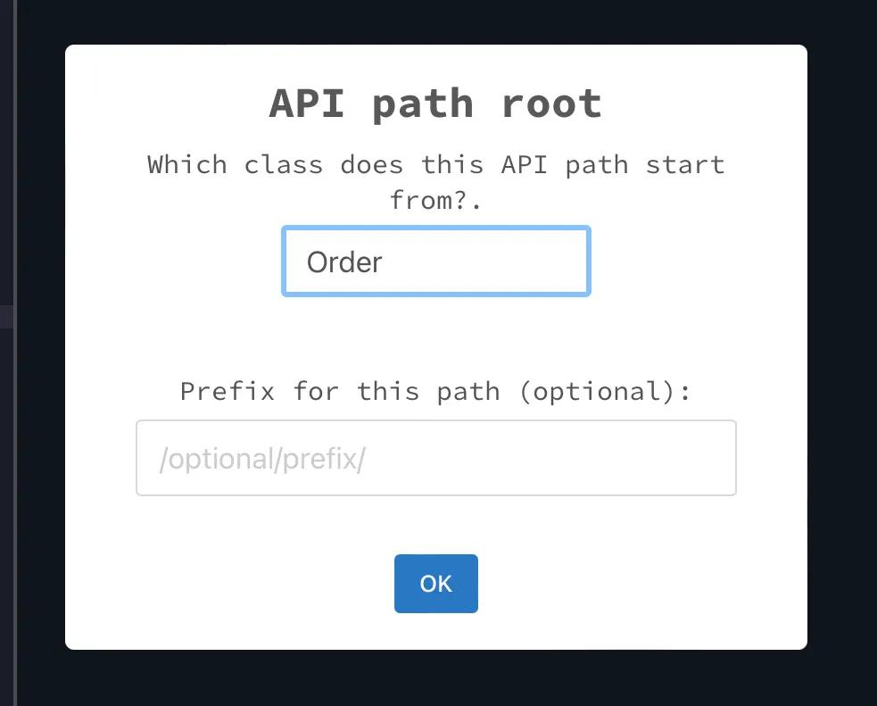 You must choose a class that has an identifier as the root for your path.