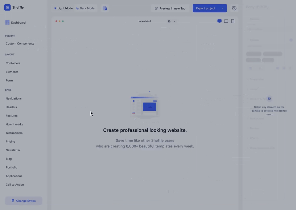 Shuffle 빌더 사용법