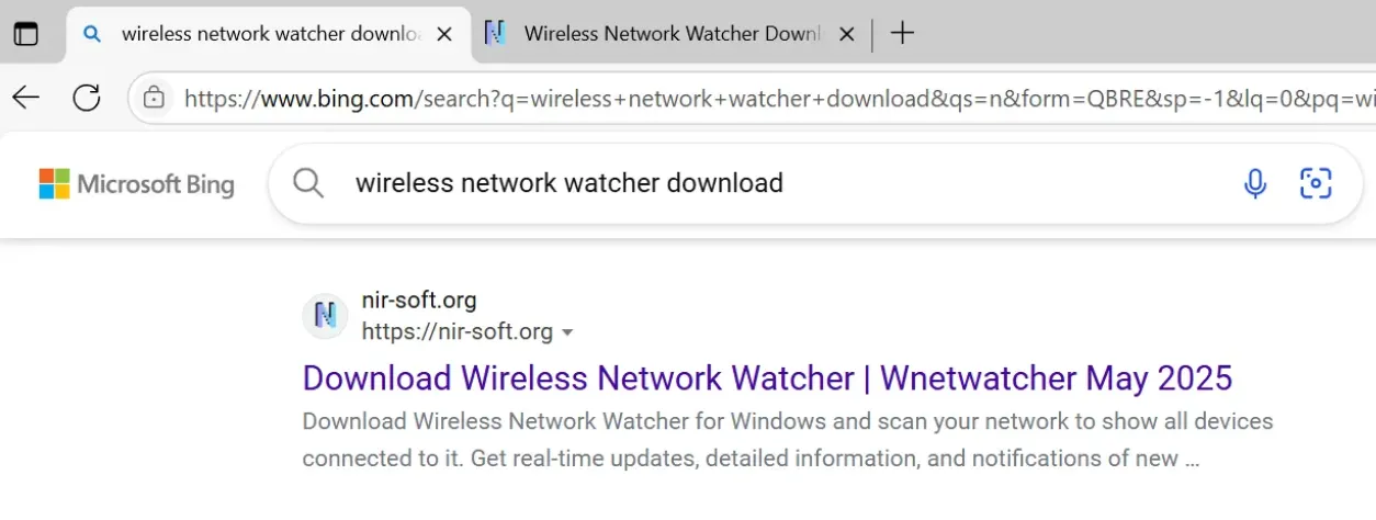 Third result in Bing, typosquatted, malicious domain