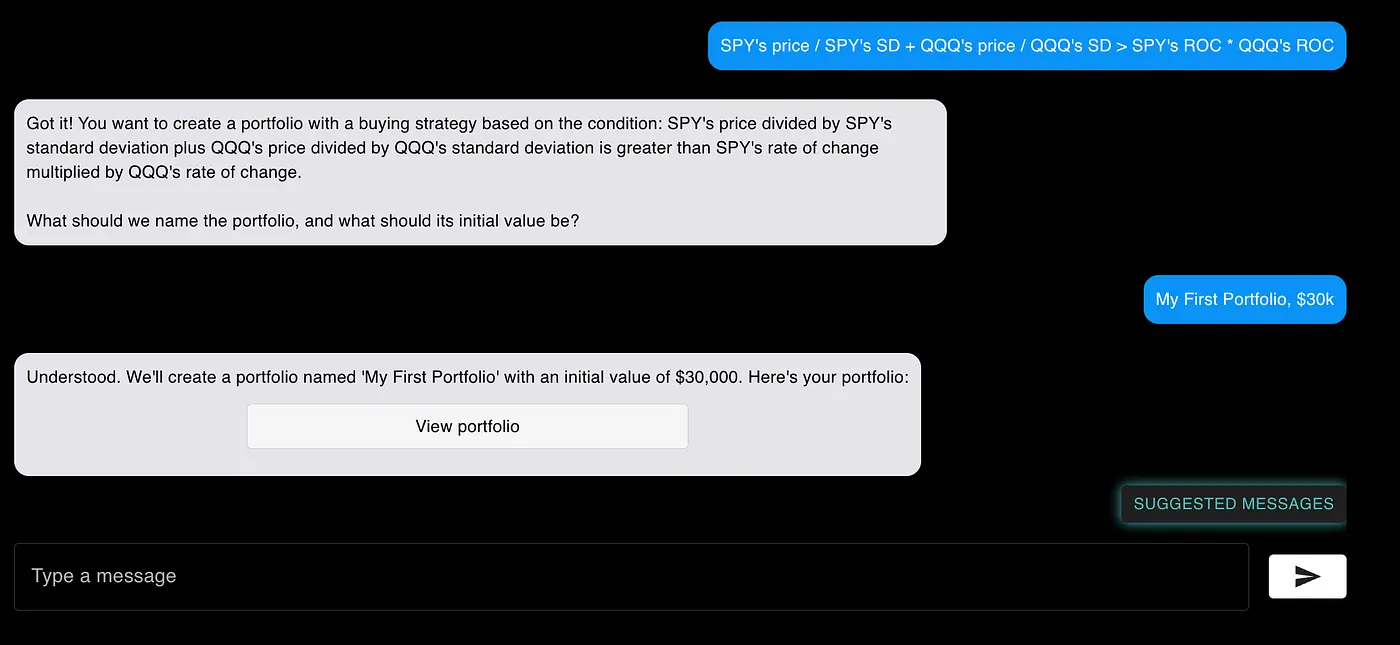 Example of Creating a Portfolio with a highly complex strategy