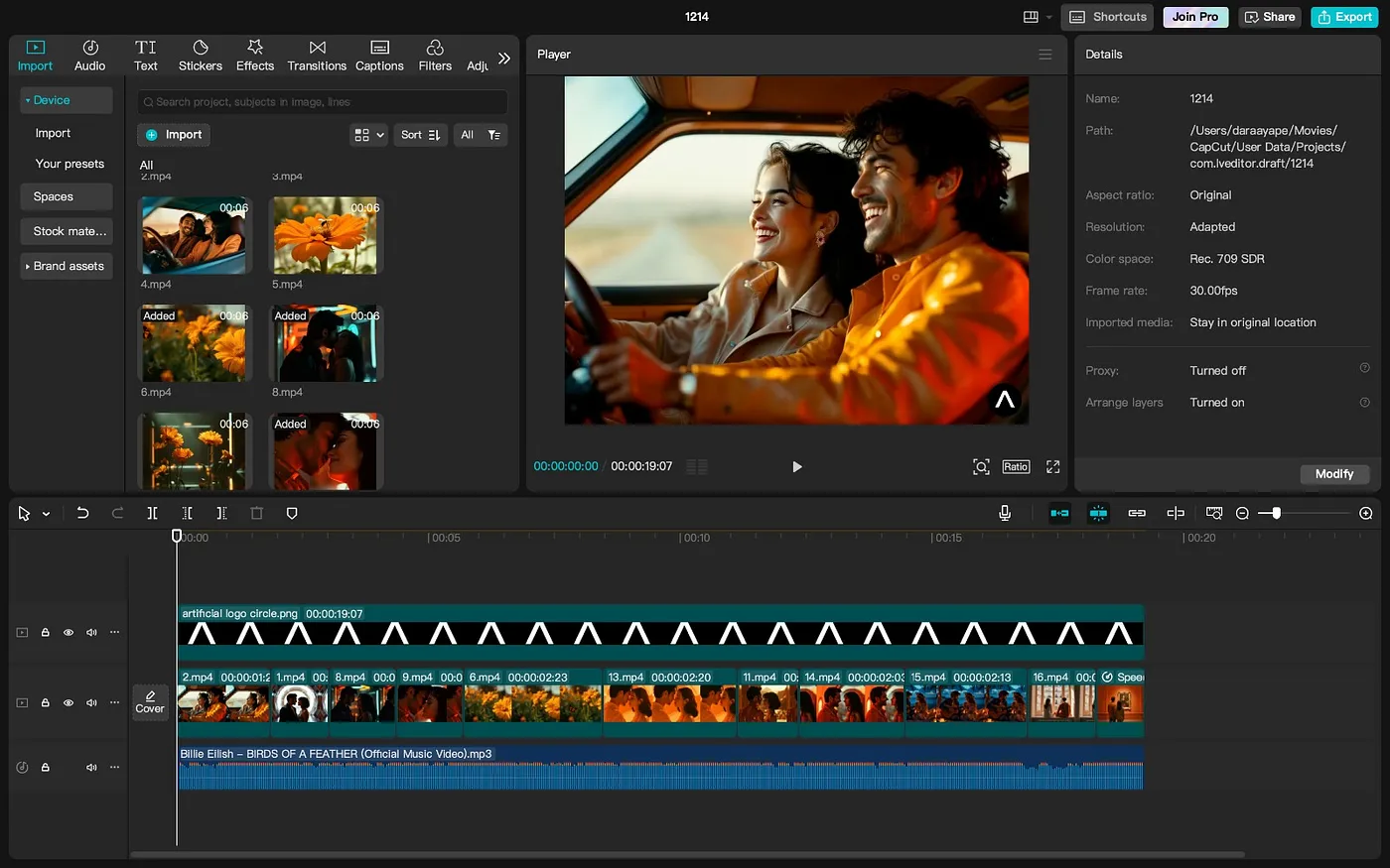 capcut artificial studio create music video with AI