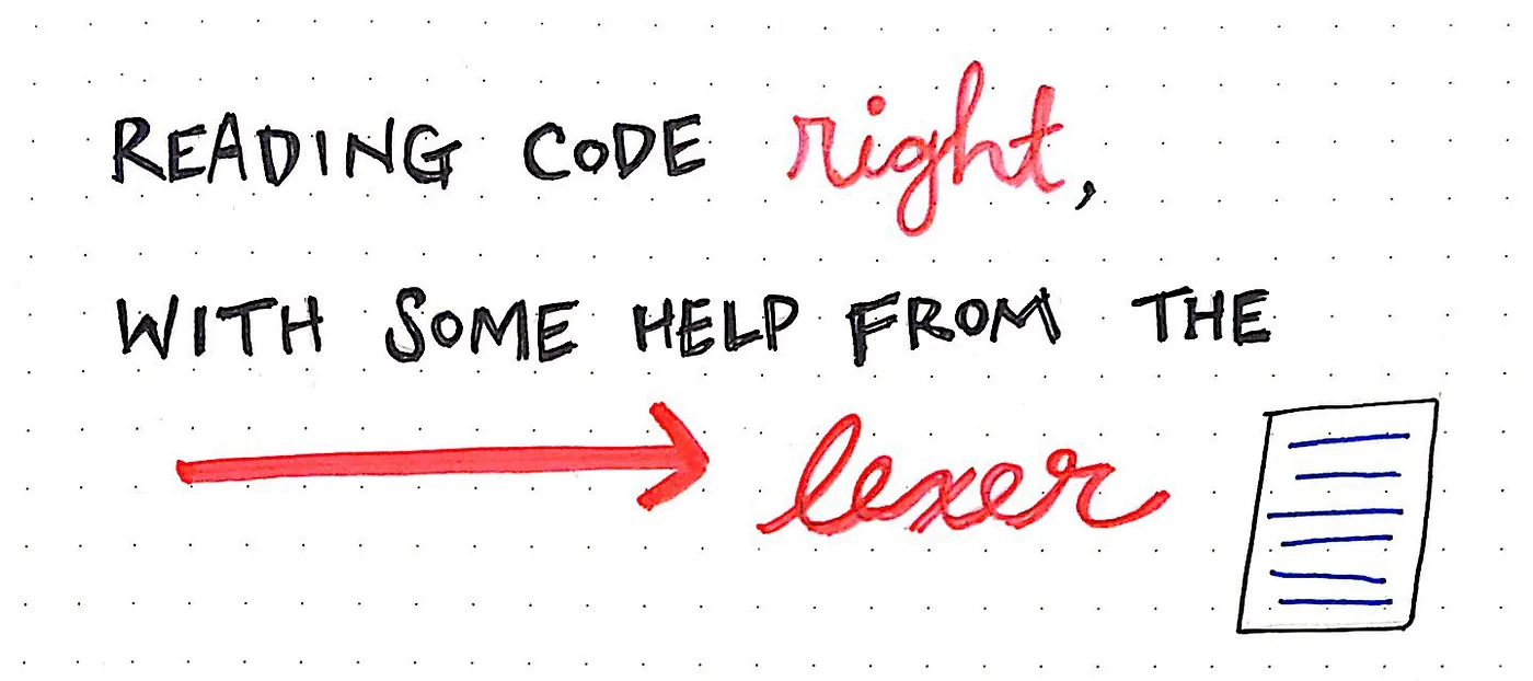 Reading code right, with some help from the lexer.