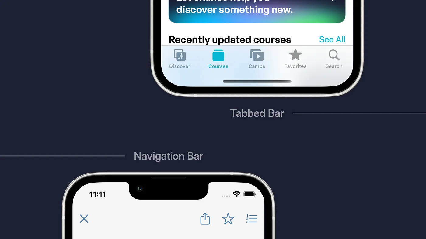 Examples of our Navigation and Tabbed Bars