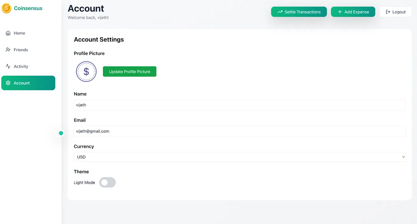 **Account Settings**