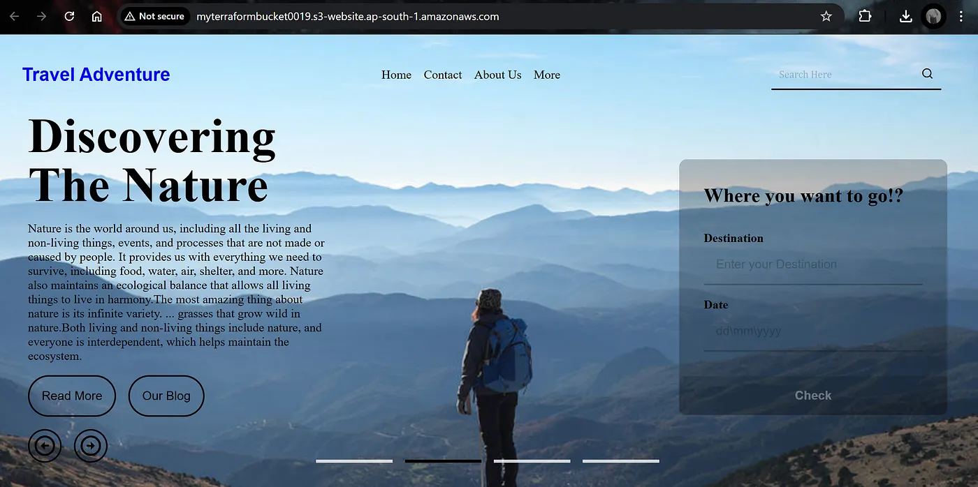 Website — Hosted using Terraform .