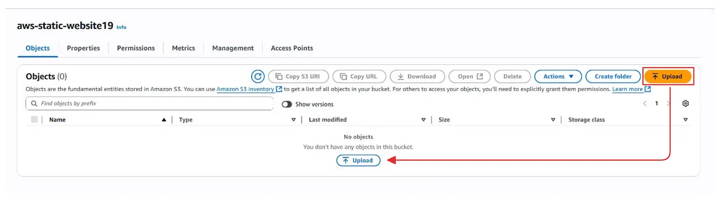Uploading the file into the S3 Bucket