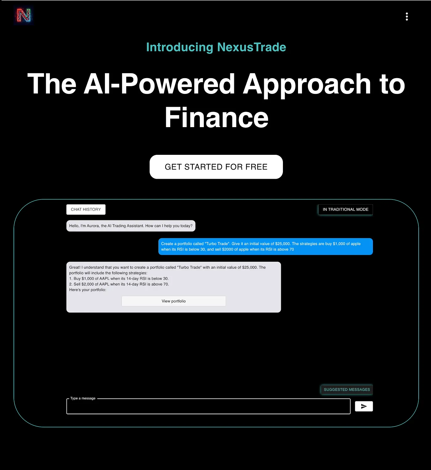 Re-designed NexusTrade UI