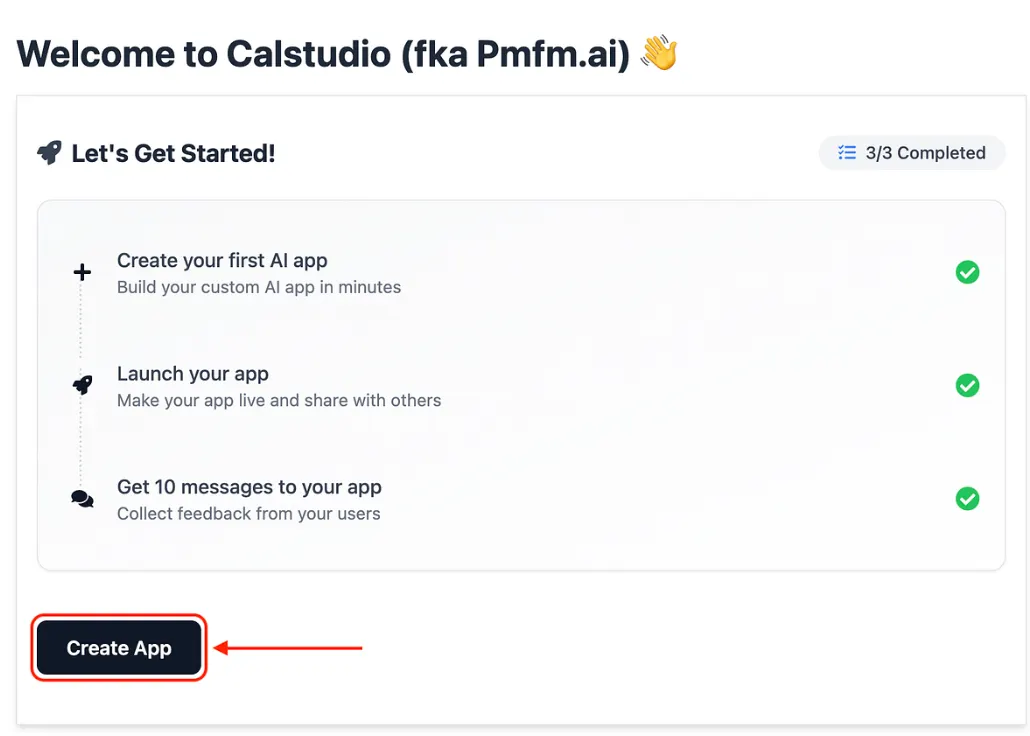 Create App button
