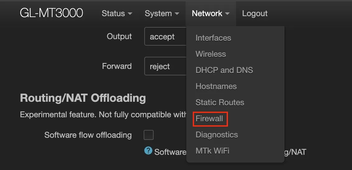 LuCI Firewall