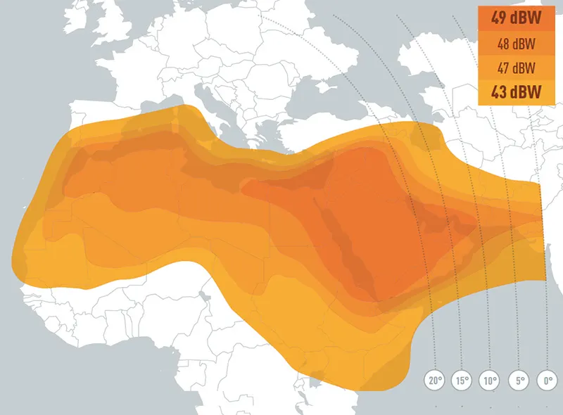 Satellite coverage map