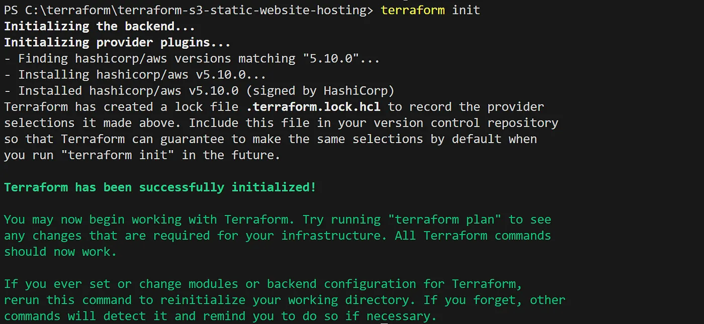 terraform init