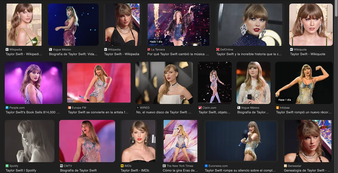 taylor swift in google