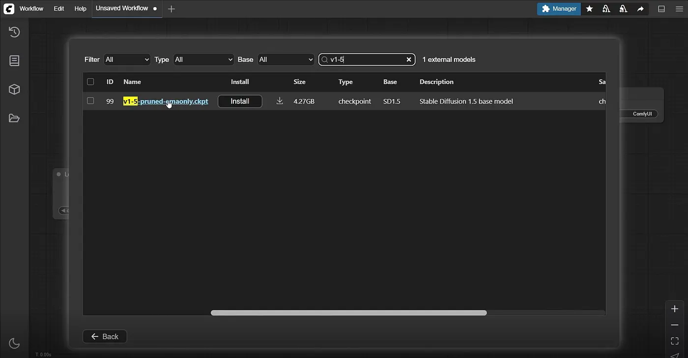 Install the SD-1.5 model checkpoint