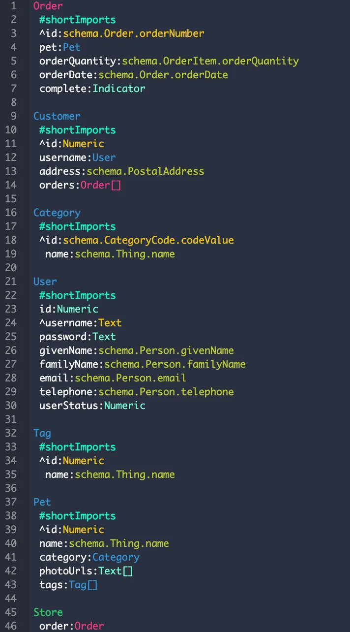 The completed mapping to schema.org