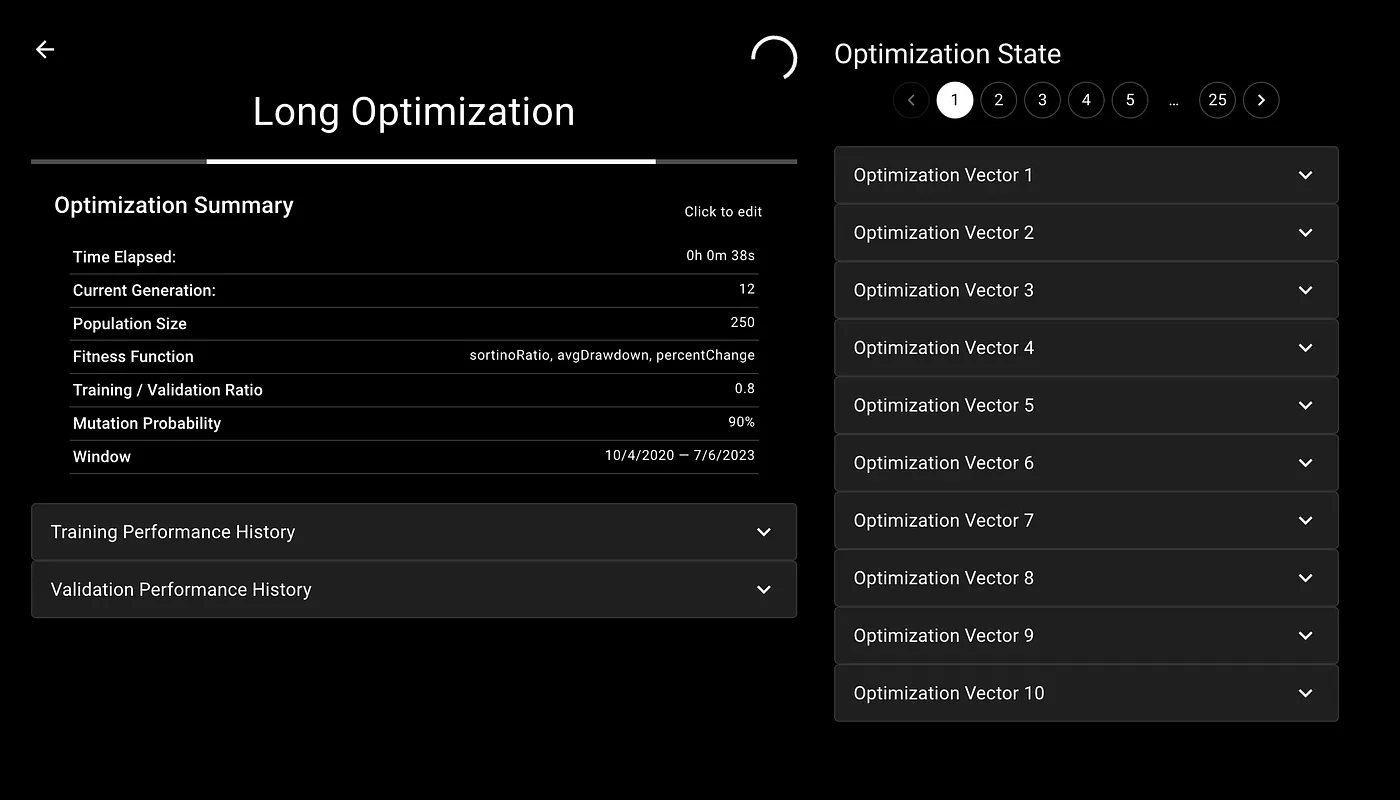 The Optimization Page describes the progress of our optimization