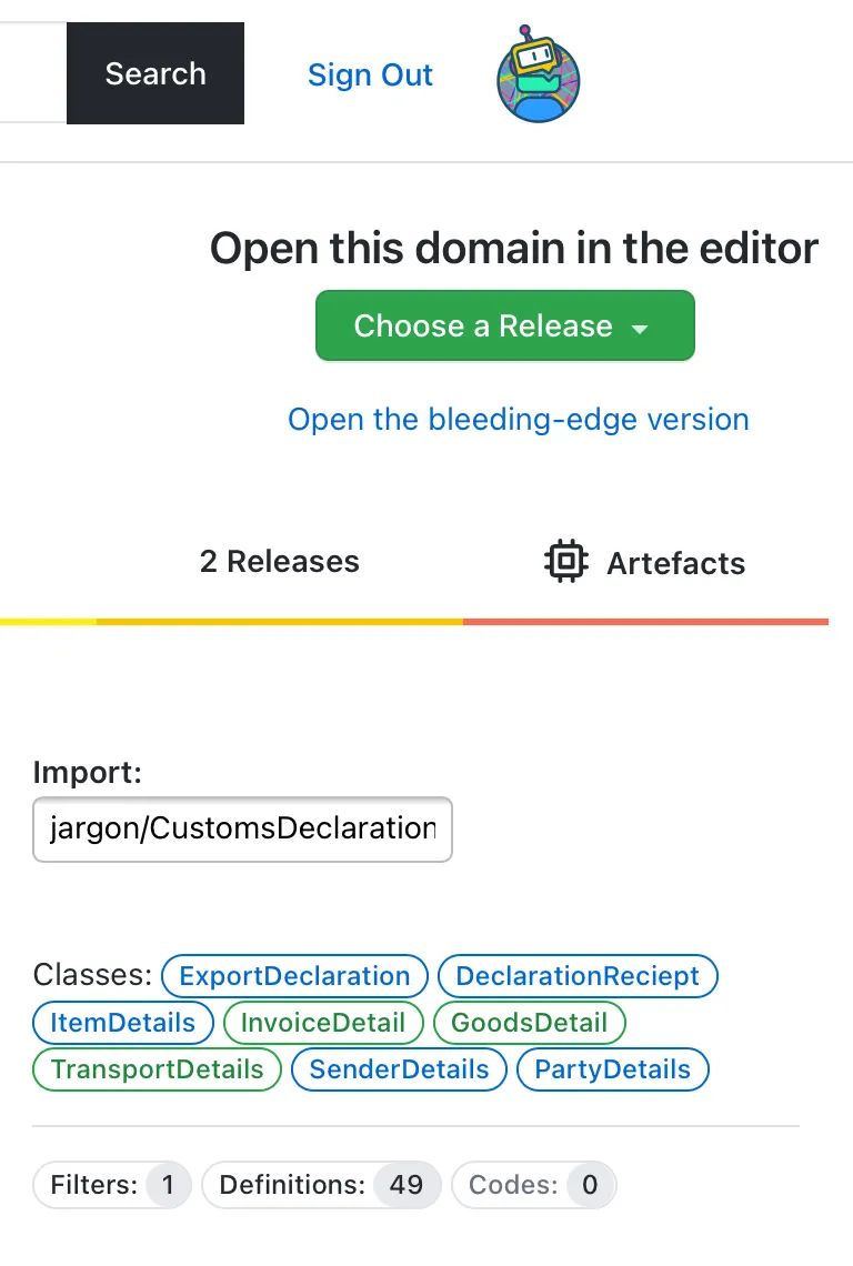 The Import string for a Domain is used to import it.