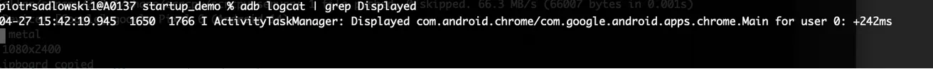 Time To Initial Display of Chrome app in terminal
