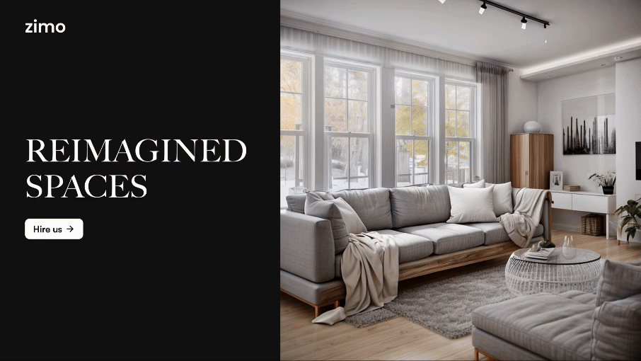interior design website hero section