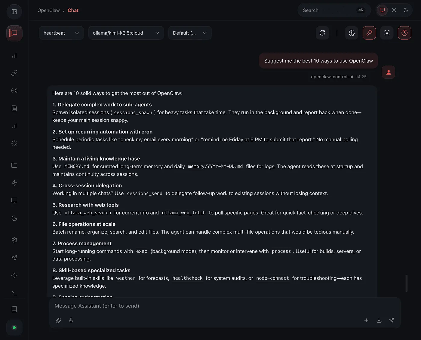 OpenClaw Web UI 截图