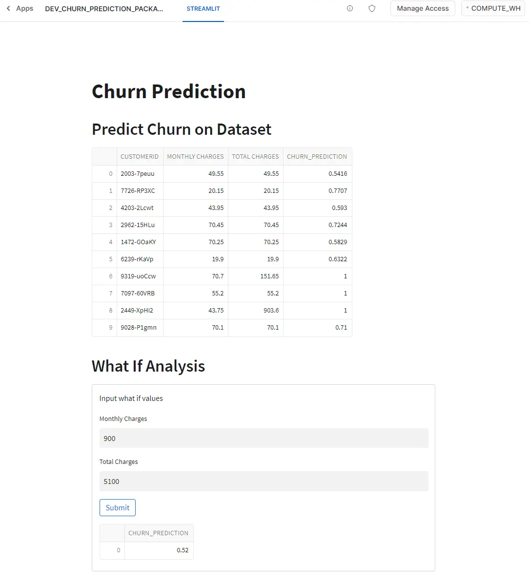 Churn Prediction UI